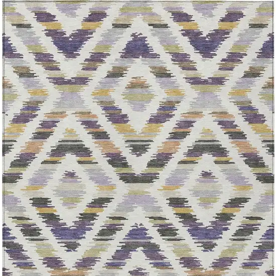 Purple And Lavender Tribal Washable Indoor Outdoor Area Rug Photo 3