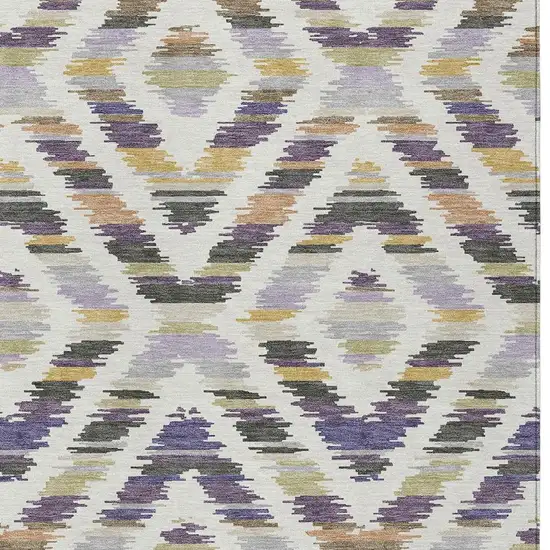 Purple And Lavender Tribal Washable Indoor Outdoor Area Rug Photo 2