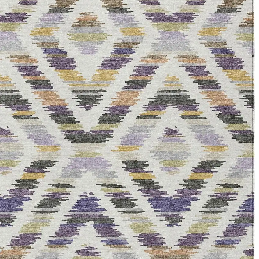 Purple And Lavender Tribal Washable Indoor Outdoor Area Rug Photo 2