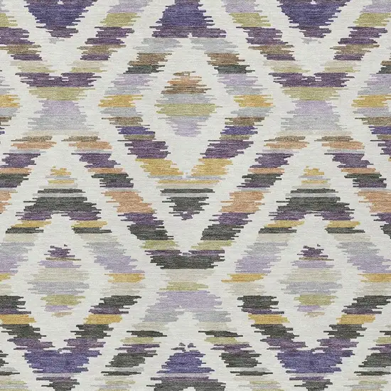 Purple And Lavender Tribal Washable Indoor Outdoor Area Rug Photo 2