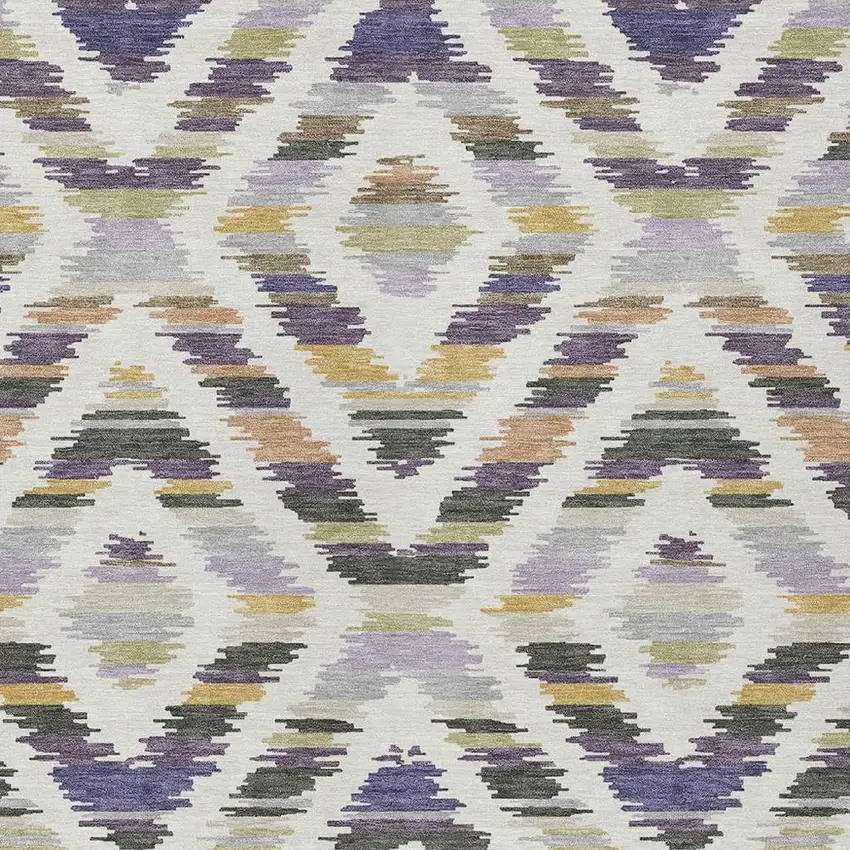Purple And Lavender Tribal Washable Indoor Outdoor Area Rug Photo 2