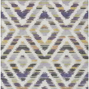 Photo of Purple And Lavender Tribal Washable Indoor Outdoor Area Rug