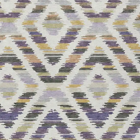 Purple And Lavender Tribal Washable Indoor Outdoor Area Rug Photo 2