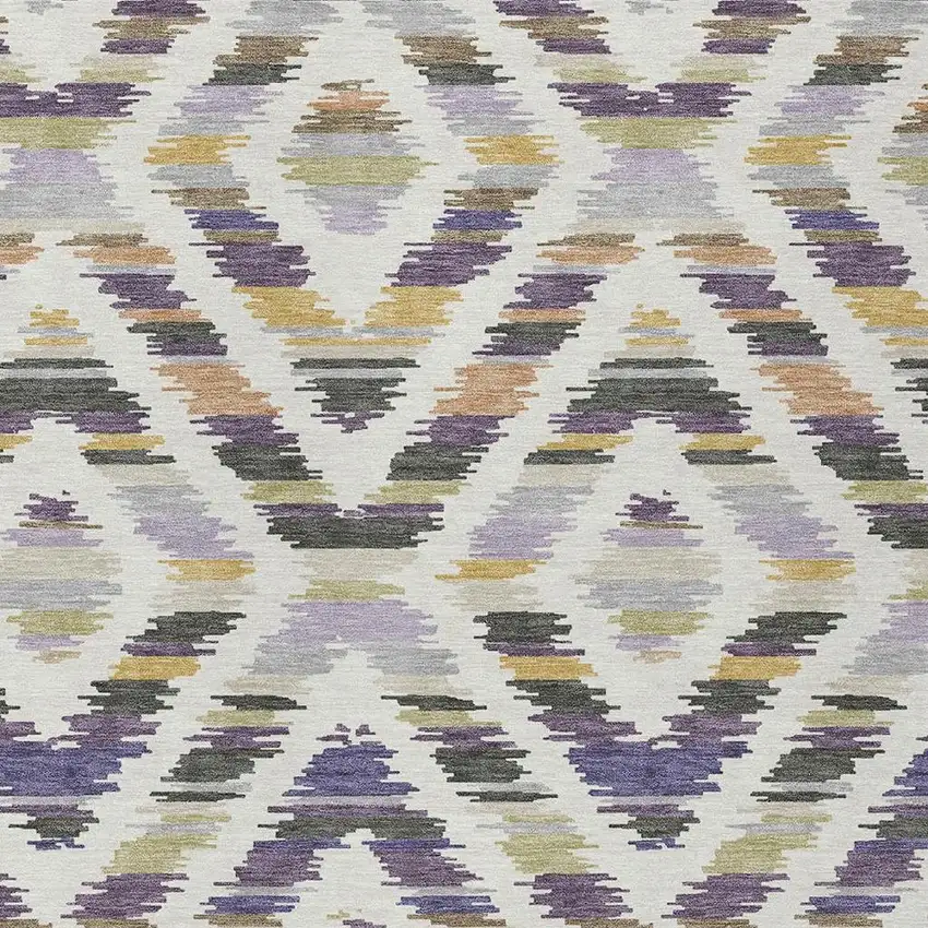 Purple And Lavender Tribal Washable Indoor Outdoor Area Rug Photo 2