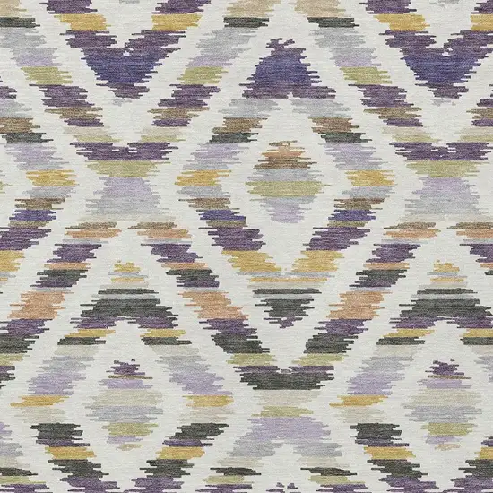 Purple And Lavender Tribal Washable Indoor Outdoor Area Rug Photo 2
