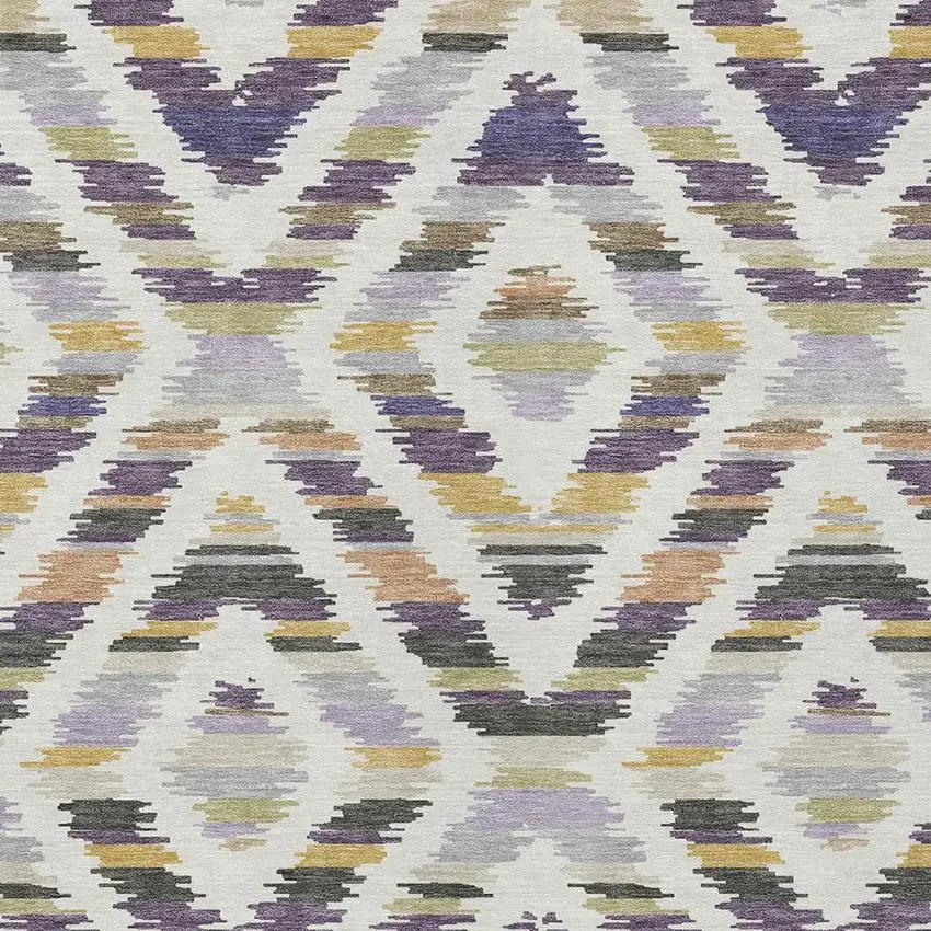 Purple And Lavender Tribal Washable Indoor Outdoor Area Rug Photo 2