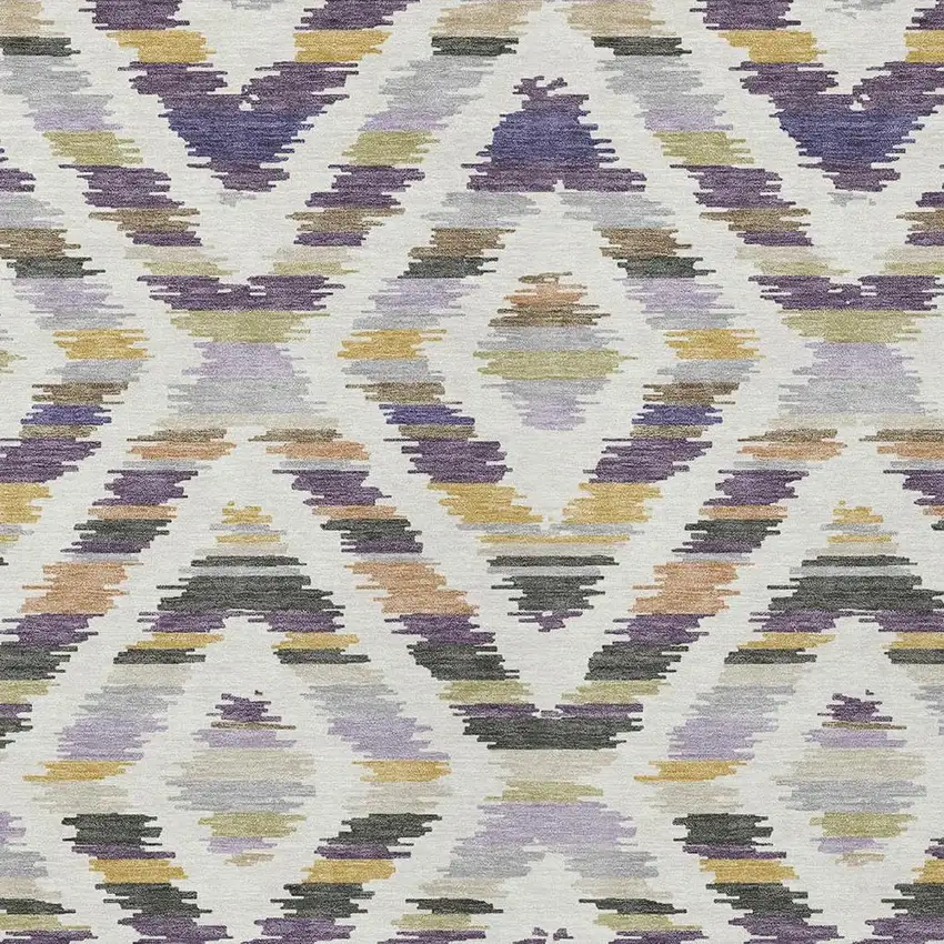 Purple And Lavender Tribal Washable Indoor Outdoor Area Rug Photo 2