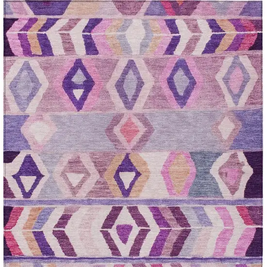 Purple And Lavender Tribal Washable Indoor Outdoor Area Rug Photo 3