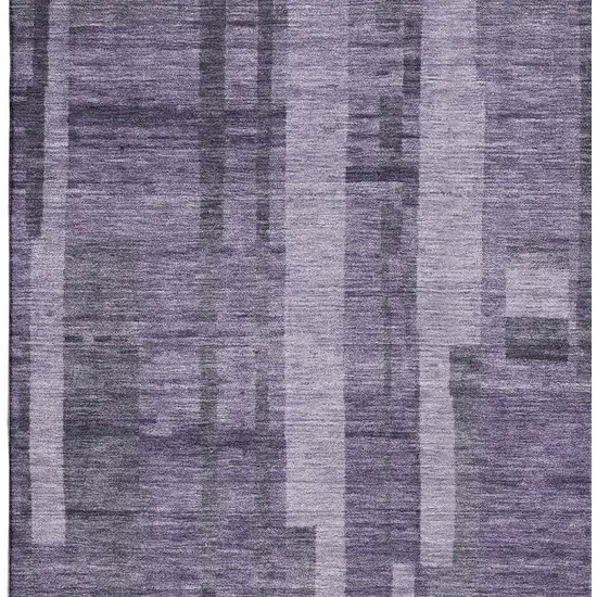 Purple And Lilac Striped Washable Area Rug With UV Protection Photo 2