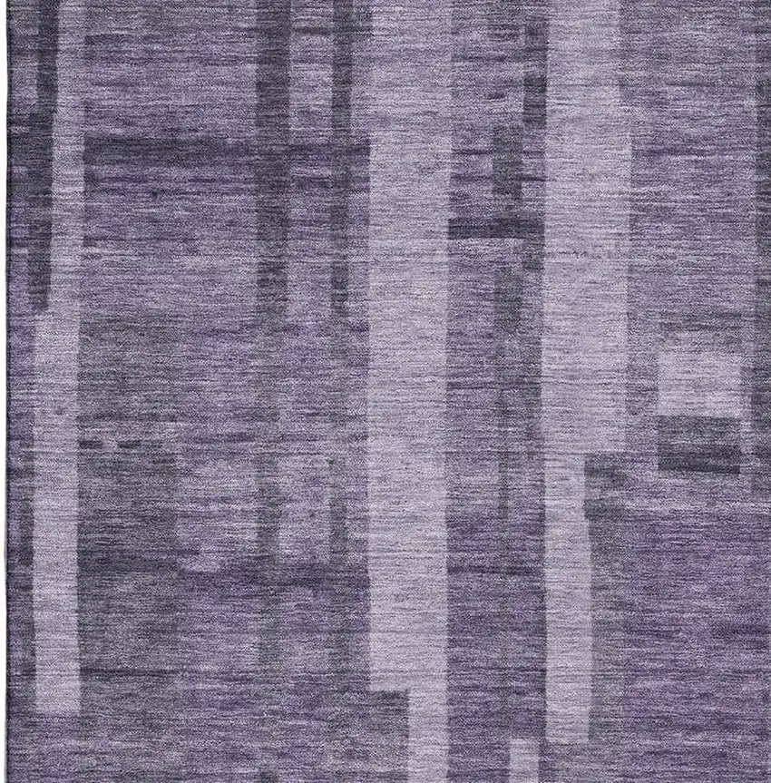 Purple And Lilac Striped Washable Area Rug With UV Protection Photo 2