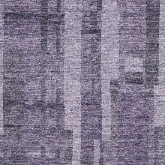 Purple And Lilac Striped Washable Area Rug With UV Protection Photo 2