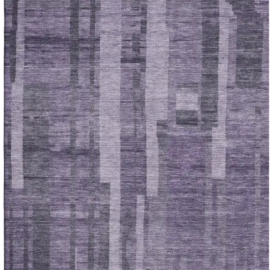 Purple And Lilac Striped Washable Area Rug With UV Protection Photo 3