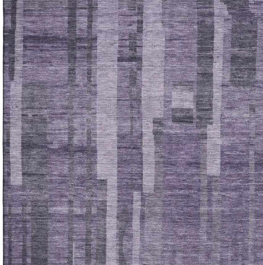 Purple And Lilac Striped Washable Area Rug With UV Protection Photo 3
