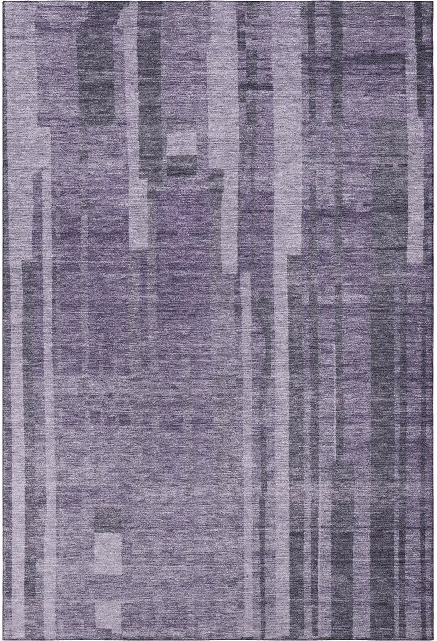 Purple And Lilac Striped Washable Area Rug With UV Protection Photo 2