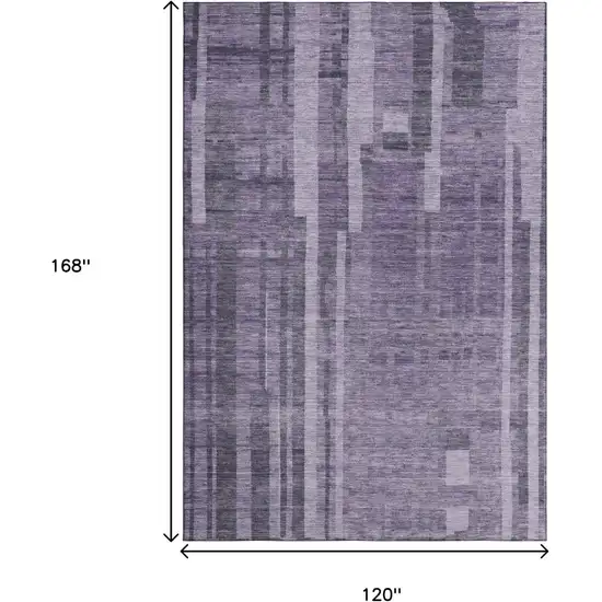 Purple And Lilac Striped Washable Area Rug With UV Protection Photo 9