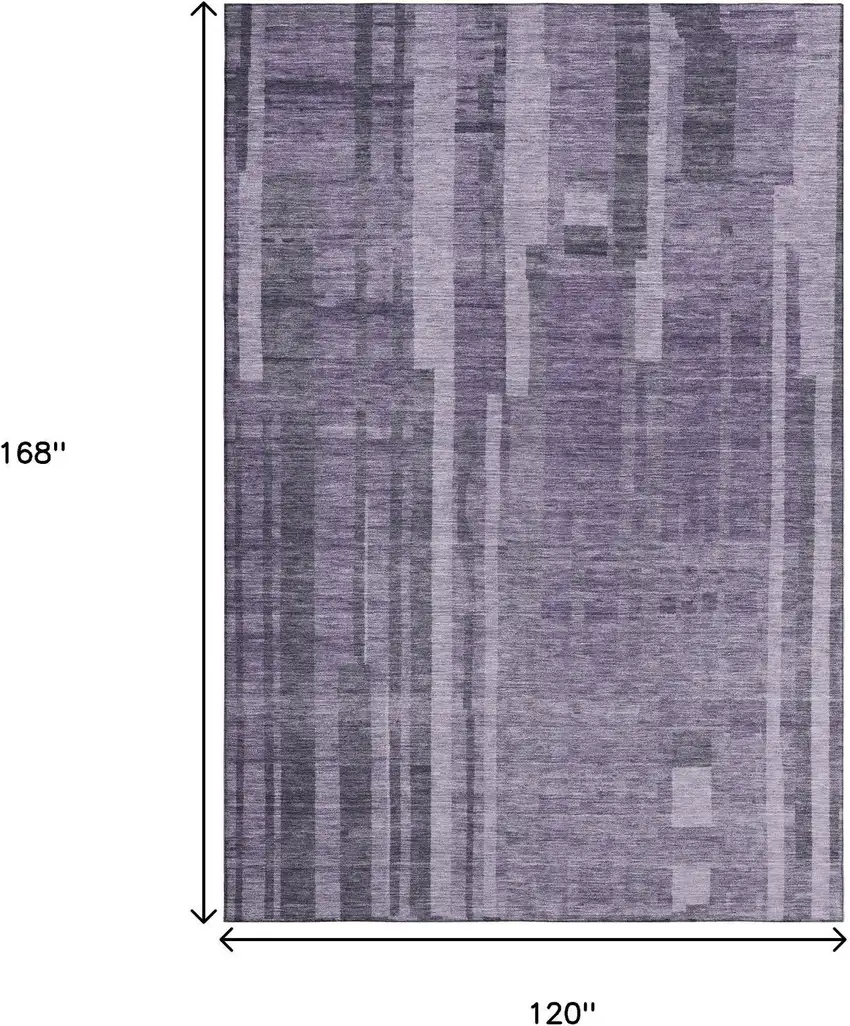 Purple And Lilac Striped Washable Area Rug With UV Protection Photo 9