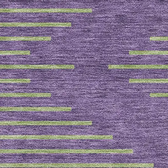 Purple And Lime Green Geometric Washable Area Rug With UV Protection Photo 2