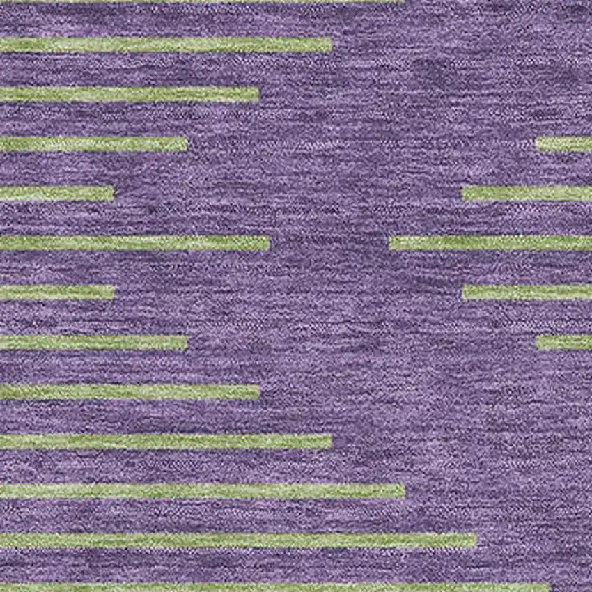 Purple And Lime Green Geometric Washable Area Rug With UV Protection Photo 2