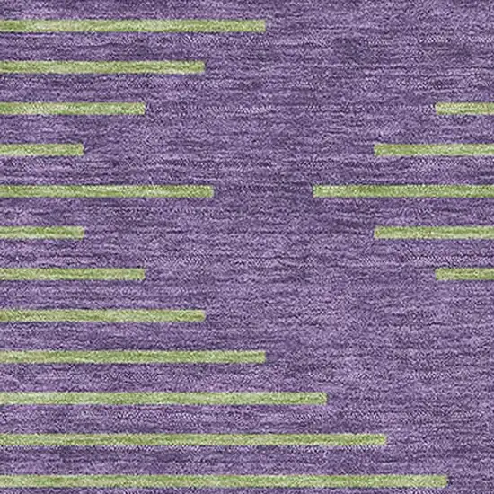 Purple And Lime Green Geometric Washable Area Rug With UV Protection Photo 2