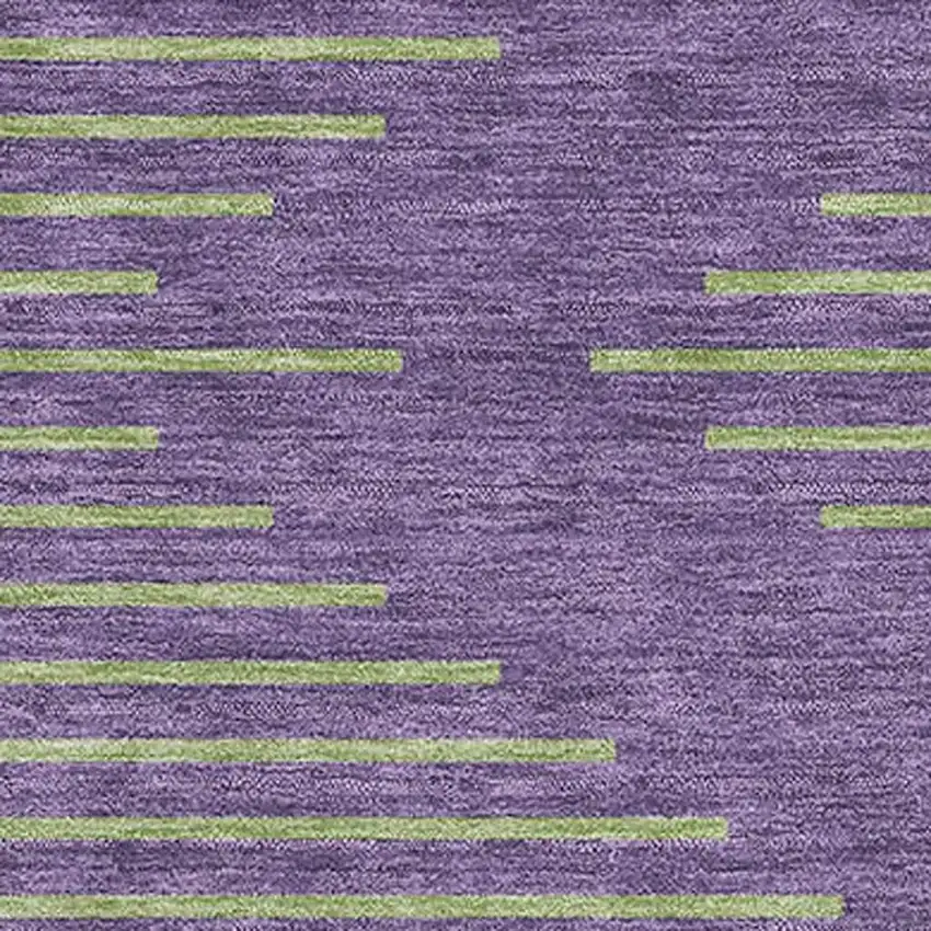 Purple And Lime Green Geometric Washable Area Rug With UV Protection Photo 2