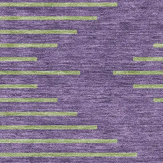 Purple And Lime Green Geometric Washable Area Rug With UV Protection Photo 2