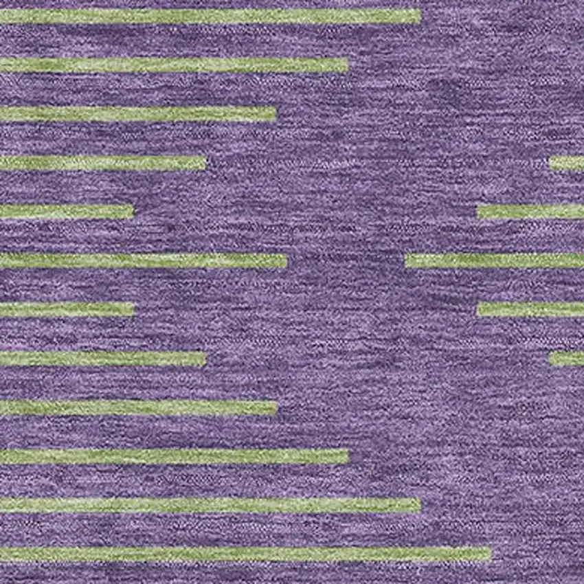 Purple And Lime Green Geometric Washable Area Rug With UV Protection Photo 2