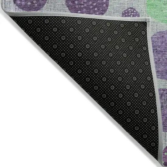 Purple And Lime Green Geometric Washable Indoor Outdoor Area Rug Photo 4