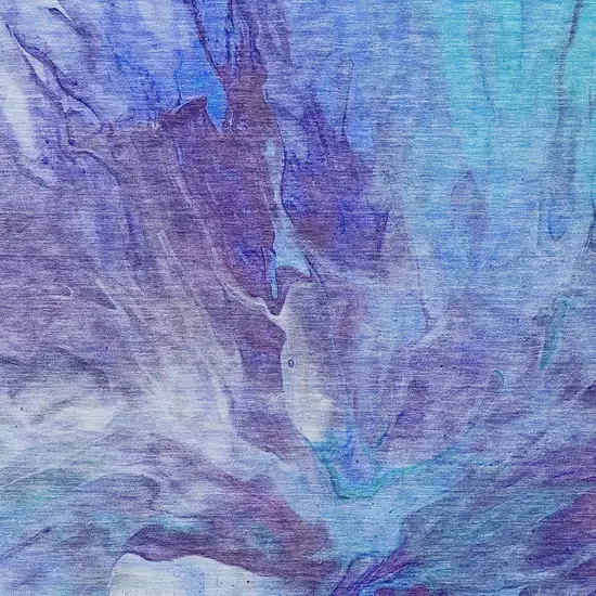 Purple And Navy Blue Abstract Washable Indoor Outdoor Area Rug Photo 5