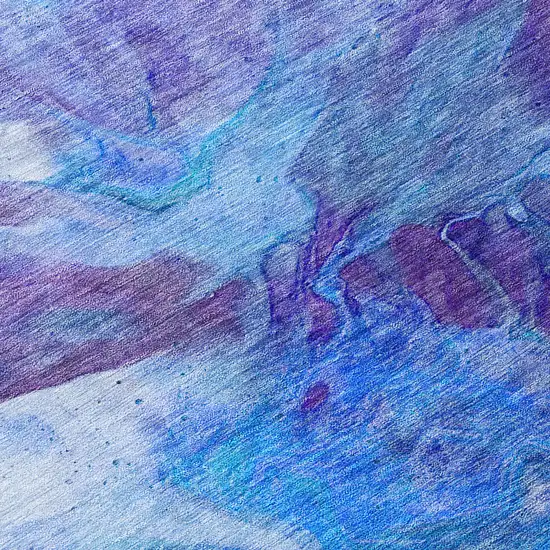 Purple And Navy Blue Abstract Washable Indoor Outdoor Area Rug Photo 4