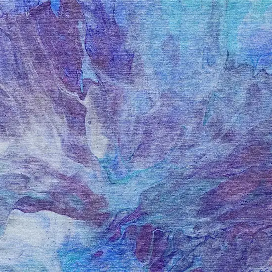 Purple And Navy Blue Abstract Washable Indoor Outdoor Area Rug Photo 5