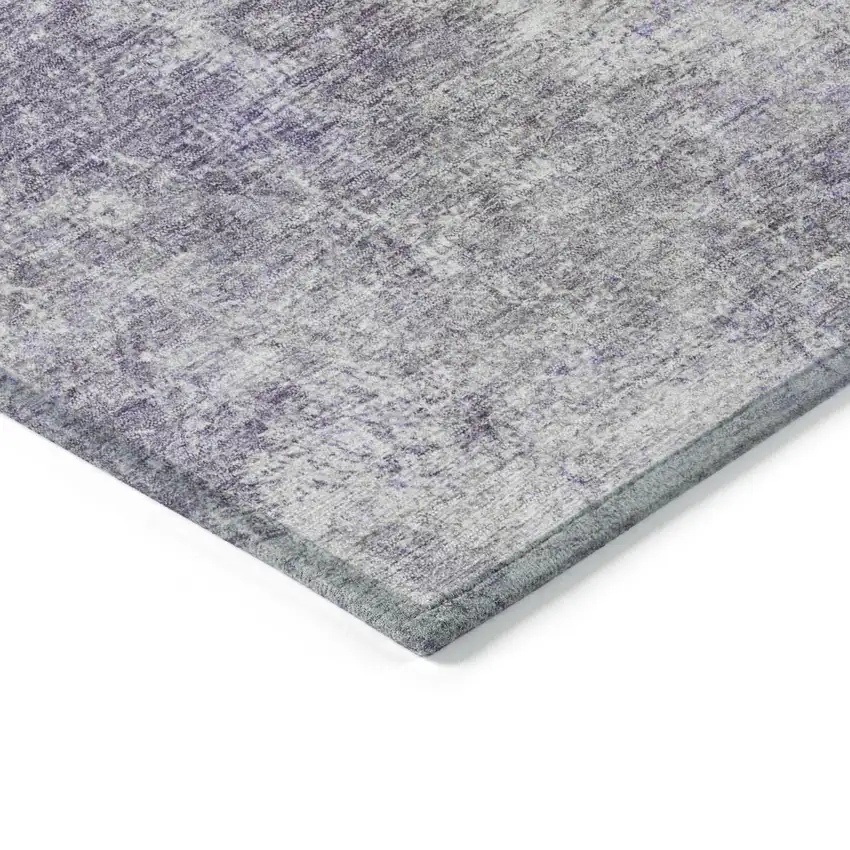 Purple And Olive Green Abstract Washable Indoor Outdoor Area Rug Photo 7