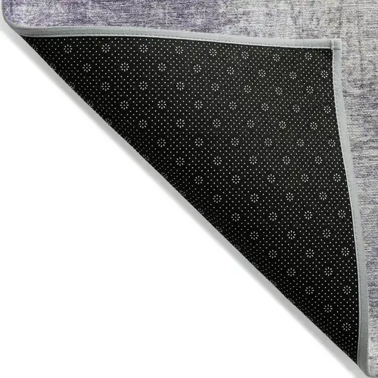 Purple And Olive Green Abstract Washable Indoor Outdoor Area Rug Photo 6