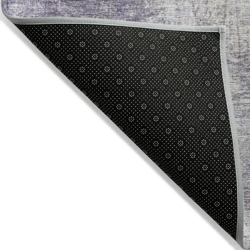 Purple And Olive Green Abstract Washable Indoor Outdoor Area Rug Photo 6