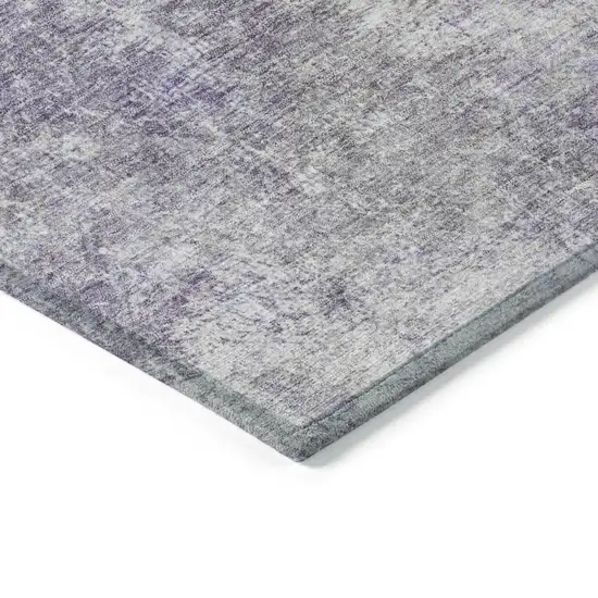 Purple And Olive Green Abstract Washable Indoor Outdoor Area Rug Photo 6