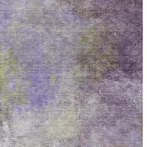 Photo of Purple And Olive Green Abstract Washable Indoor Outdoor Area Rug