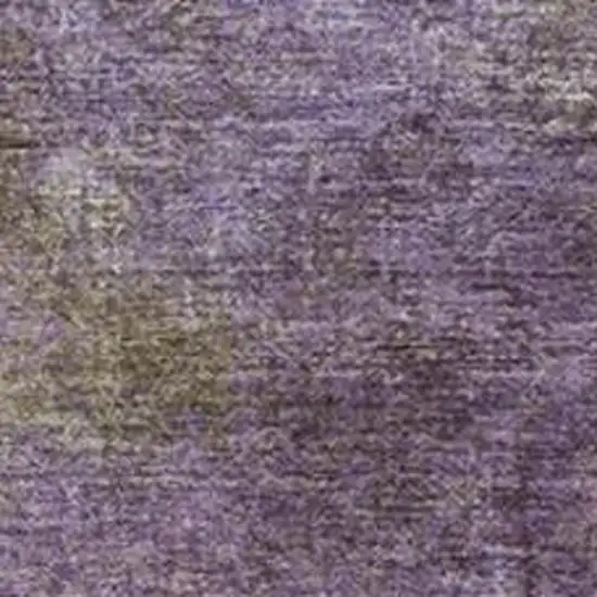 Purple And Olive Green Abstract Washable Indoor Outdoor Area Rug Photo 3