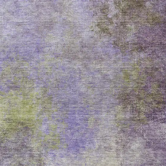 Purple And Olive Green Abstract Washable Indoor Outdoor Area Rug Photo 9