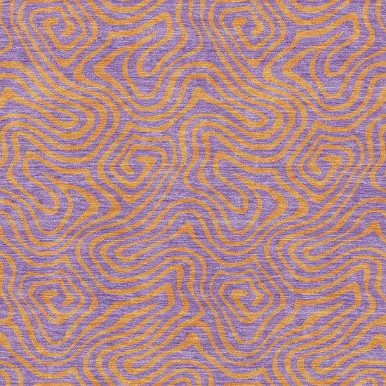 Purple And Orange Abstract Washable Area Rug With UV Protection Photo 2