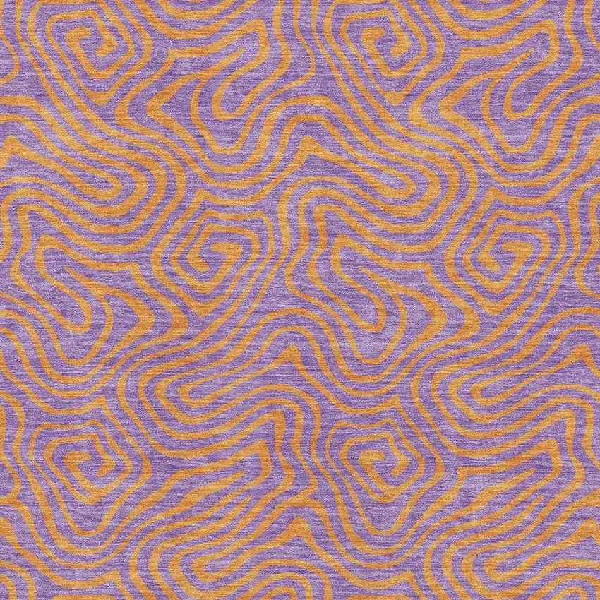 Purple And Orange Abstract Washable Area Rug With UV Protection Photo 2