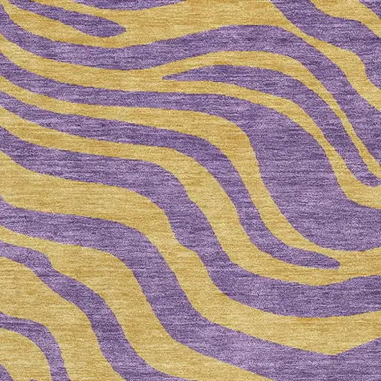 Purple And Peach Animal Print Washable Area Rug With UV Protection Photo 2