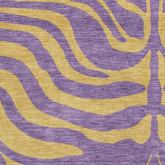 Purple And Peach Animal Print Washable Area Rug With UV Protection Photo 2