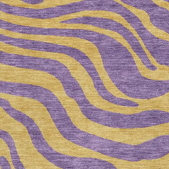 Purple And Peach Animal Print Washable Area Rug With UV Protection Photo 2