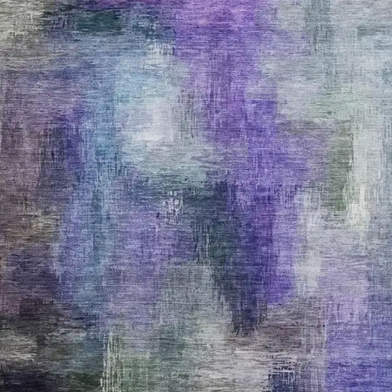 Purple And Pewter Abstract Washable Indoor Outdoor Area Rug Photo 3