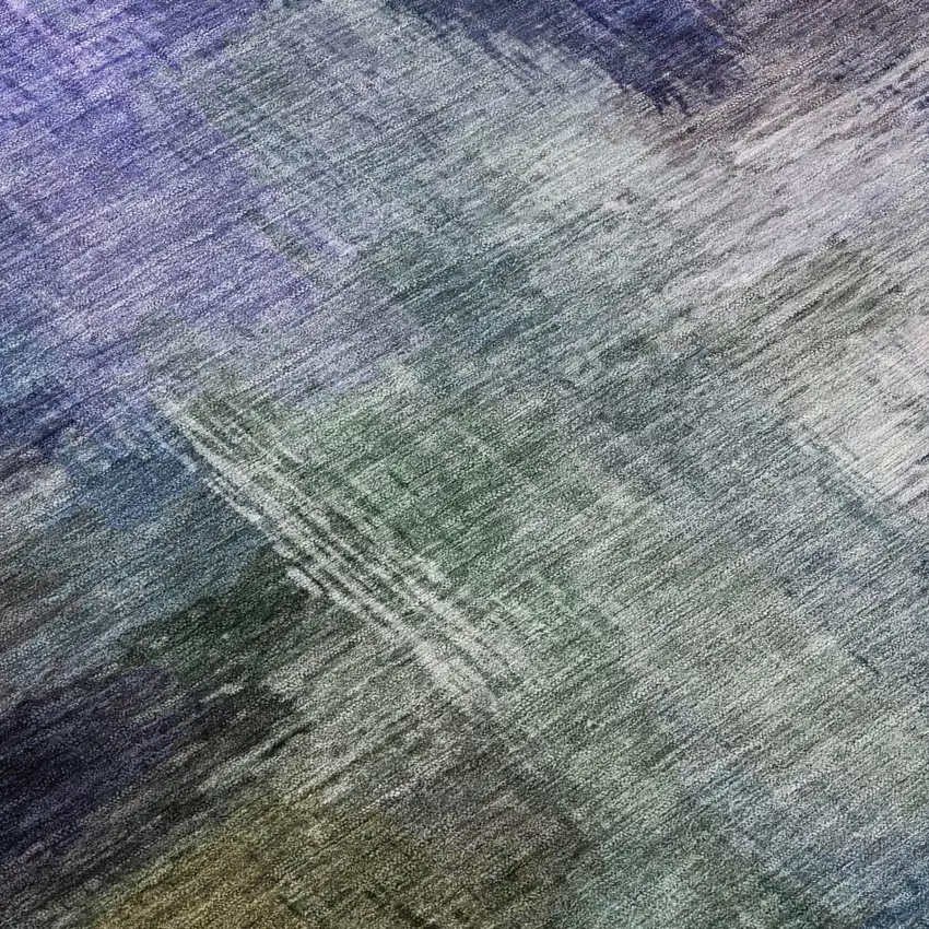 Purple And Pewter Abstract Washable Indoor Outdoor Area Rug Photo 6