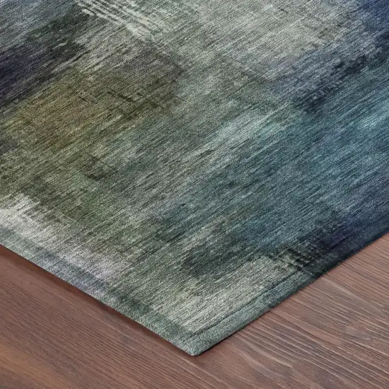 Purple And Pewter Abstract Washable Indoor Outdoor Area Rug Photo 5