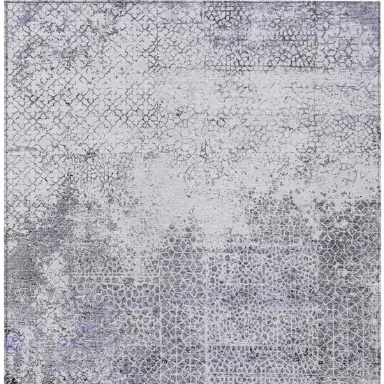 Purple And Pewter Abstract Washable Indoor Outdoor Area Rug Photo 4