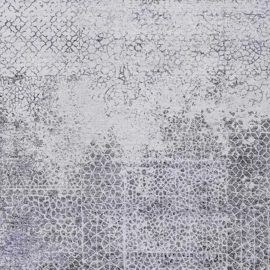 Purple And Pewter Abstract Washable Indoor Outdoor Area Rug Photo 3