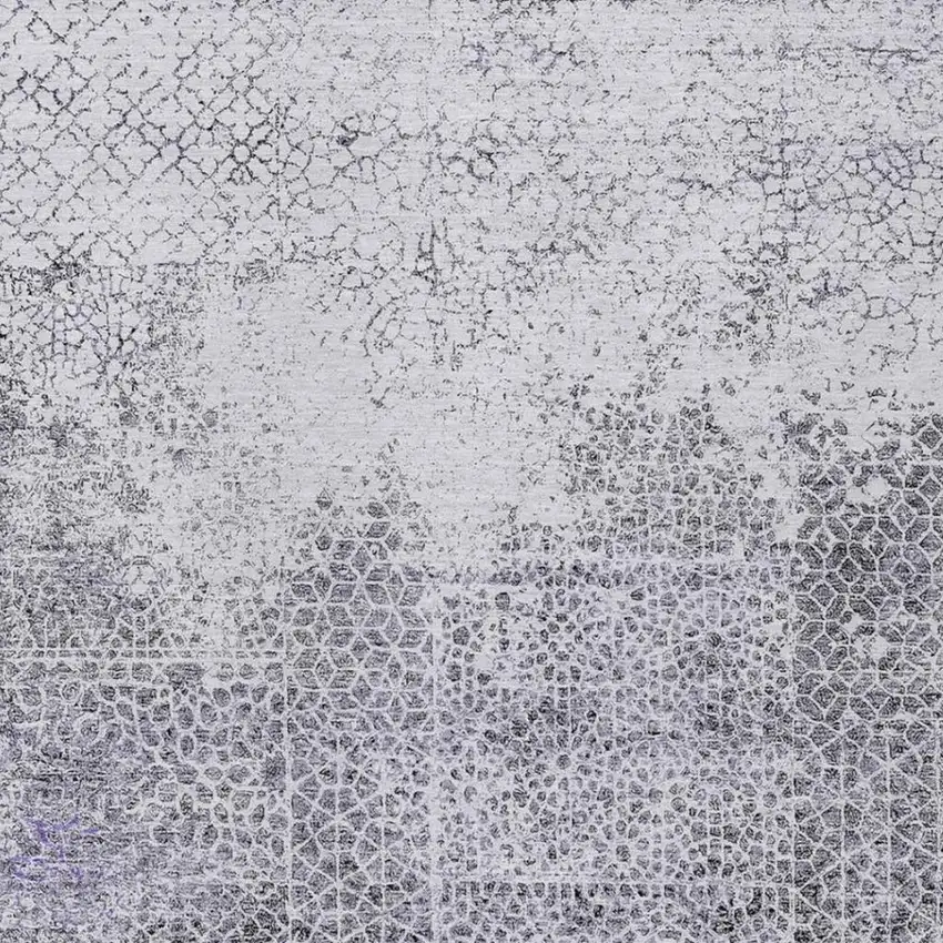 Purple And Pewter Abstract Washable Indoor Outdoor Area Rug Photo 3