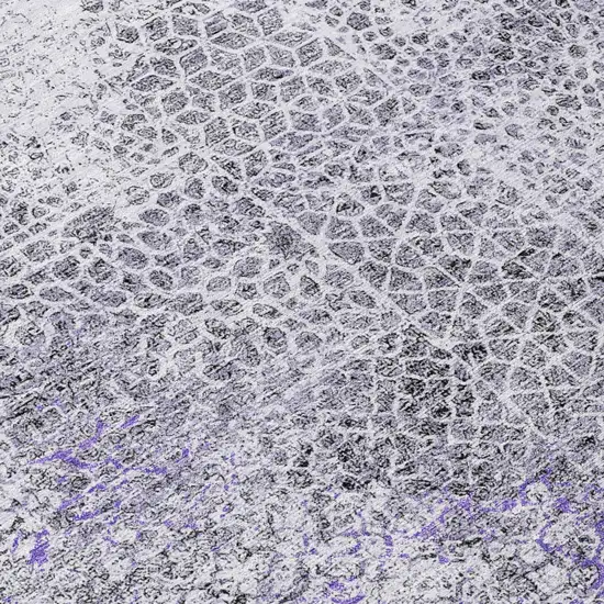 Purple And Pewter Abstract Washable Indoor Outdoor Area Rug Photo 6