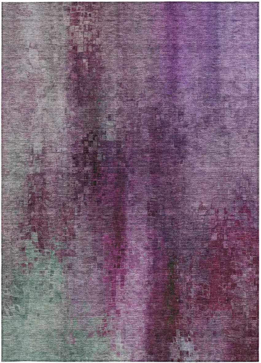 Purple And Plum Abstract Washable Indoor Outdoor Area Rug Photo 4